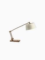 Настольная лампа Heathfield Torun Antique Brass — Антикварная латунь; Слоновая кость, шелк, золотая подкладка