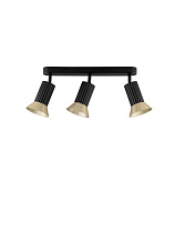 Oxide Gold & Black Aluminium LED MR16/GU10 3x10 Watt 100-240Volt IP20 Bulb Excluded L:38 W:9.5 H:19 cm