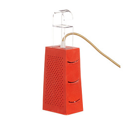 IN-ES018R-O In-es Artdesign CacioPepe портативный настольный светильник с перфорированным корпусом и верхней прозрачной ручкой