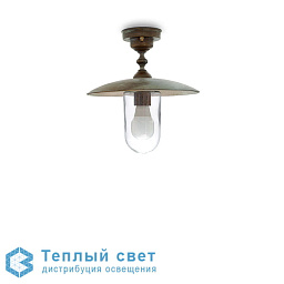 уличный подвесной светильник с бронзовым куполом и прозрачным плафоном