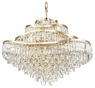 подвесной светильник с кристаллами и металлической арматурой