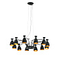 20048 Faro RETRO подвес чёрный/золотой 12xE14 MAX 20W подвесной светильник — фото 2