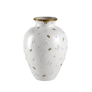 Butterfly medium vase - white & gold ваза, Villari