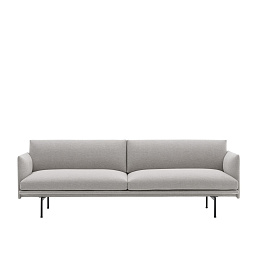 OU3SCD12101 Muuto Outline диван трехместный серо бежевый алюминиевый каркас