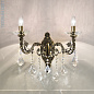 Kolarz CONTARINI CRYSTAL 1299.62.4.SpT настенный светильник состаренная латунь ширина 48cm высота 45cm 2 лампы e14 — фото 1