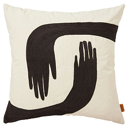 1104269948 Ferm Living Pose декоративная интерьерная подушка квадратной формы с контрастным графичным рисунком
