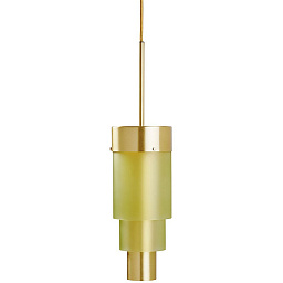 LA102008 Ebb and Flow A-spire подвесной светильник с цилиндрическим плафоном из латуни цвета шлифованной оливы