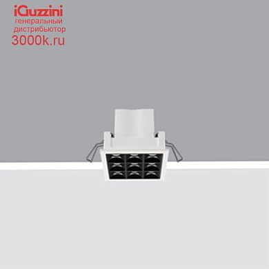 Q782 Laser Blade XS iGuzzini Frame Square 9 cells - Wide Flood beam - Tunable White - LED