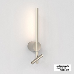 1475013 Astro lighting Baton настенный светильник для чтения с изящной стойкой и цилиндрическим модулем матовый никель