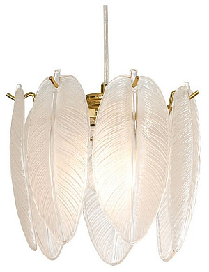 подвесной светильник с крупными стеклянными плафонами в виде листьев