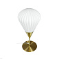 9354 Ballon Dyberg Larsen Настольная лампа с вытянутым опаловым плафоном и латунным основанием — фото 2