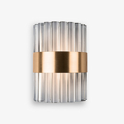 WL121-SM Bella Figura Curzon Street настенное бра с вертикальными стеклянными ламелями и металлической вставкой