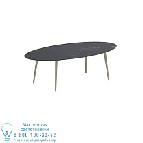 STYLETTO СТАНДАРТНЫЙ ОБЕДЕННЫЙ СТОЛ 250X130CM АЛЮМИНИЕВЫЕ НОЖКИ СТОЛЕШНИЦА С ПЕСОЧНО-КЕРАМИЧЕСКОЙ КЕРАМИКОЙ NERO MARQUINA Royal Botania