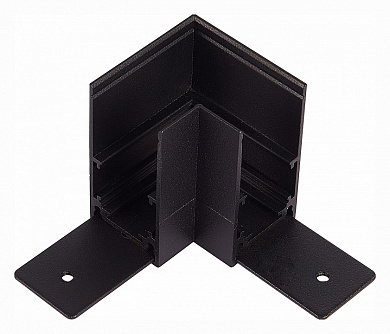 угловой l-образный соединитель черного цвета для накладных магнитных треков