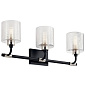 Harvan 25" 3 Light Vanity Light with Clear Ribbed Glass Black  настенный светильник 55107BK Kichler — фото 3