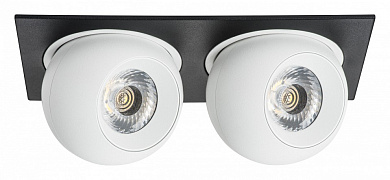 двойной встраиваемый потолочный светильник черный