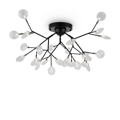 потолочный светильник с множеством ответвлений и белыми плафонами в форме капель