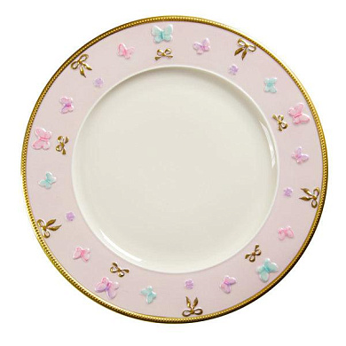Butterfly pastel pink lay plate тарелка, Villari