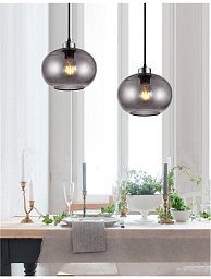 9361723 Nova Luce Jade двойной подвес с дымчатыми стеклянными плафонами на общей балке