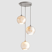 Mineral Pendant Standard - Marble, 3 Drop Cluster Brushed Nickel