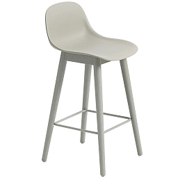 58924 Muuto Fiber барный стул серый с высокой спинкой 65 см