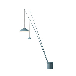 560542/15 Vibia North торшер изогнутый с синим плафоном
