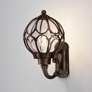 настенный светильник в форме фонаря в стиле золото антик