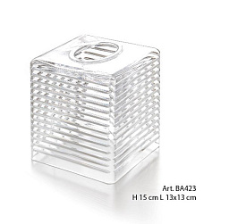 BA423 Il Paralume Marina Striped контейнер для ванной из прозрачного стекла с квадратной рельефной формой
