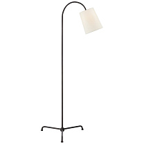 Mia Floor Lamp состаренное железо с льняным абажуром