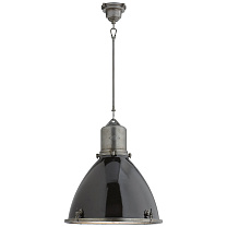 Fulton Large Pendant промышленная сталь с черным эмалевым абажуром