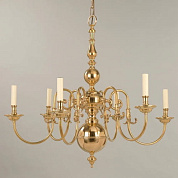 CL0002.BR.SE Dutch Chandelier, 6 Lights, Brass, Large