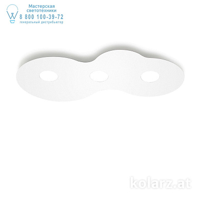 Kolarz CIRCLE A1336.13.1.W потолочный светильник белый длина 35cm ширина 68cm высота 3cm 3 лампы gx53