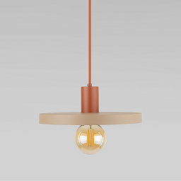 a070969 TK Lighting SILA подвесной светильник с круглым металлическим диском и открытой лампой