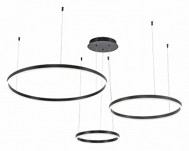 подвесной светильник с четырьмя кольцевыми элементами черный