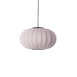 KWO57 PI LED Knit-Wit Made By Hand Подвесной светильник с овальным текстильным абажуром розового цвета с LED