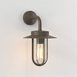 1096009 Astro lighting Montparnasse настенный светильник с решёткой и плафоном из стекла бронза