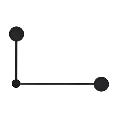 настенный светильник с двумя LED-модулями на угловом кронштейне в черной отделке