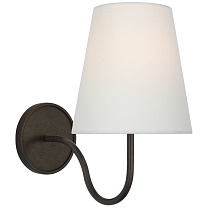 Lyndsie Small Sconce состаренное железо с льняным абажуром