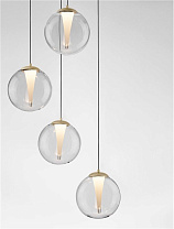 Triac Dimmable Sandy Gold Metal & Clear Glass LED 25Watt 220-240Volt 1765Lm IP20 3000K D:56 H:179 cm