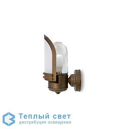уличный настенный светильник с двойным стеклянным плафоном и латунным основанием