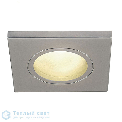 встраиваемый потолочный светильник квадратной формы из матового хрома