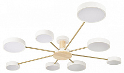 10316/8 White Loft It Sunrise потолочный светильник с шестью кольцевыми плафонами на золотистом основании