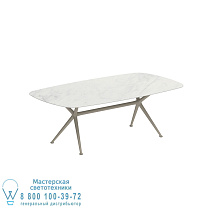 EXES СТОЛ 220X120CM АЛЮМИНИЕВЫЕ НОЖКИ ПЕСОК - СТОЛЕШНИЦА СТОЛА КЕРАМИЧЕСКАЯ BIANCO STATUARIO Royal Botania