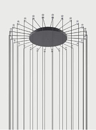 R10L28 2000 Lodes RADIAL CANOPY MAX 28 LIGHTS ø 42CM MATT BLACK CE Основание подвесного светильника черный