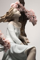 Фарфоровая статуэтка девушки на цветущей вишне Sweet Scent of Blossoms Lladro, лимитированная серия 01008360