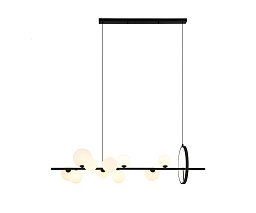 Люстра Kink Light Иона черный, плафоны белые матовые 07608-10A,19(01)