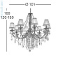 Kolarz PISANI CRYSTAL 1301.88.4.SpT люстра состаренная латунь ø101cm высота 100cm мин. высота 120cm макс. высота 180cm 8 ламп e14 — фото 3