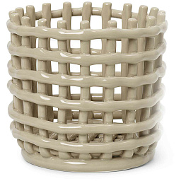 1104263773 Ferm Living Ceramic керамическая корзина цилиндрической формы с ажурной структурой