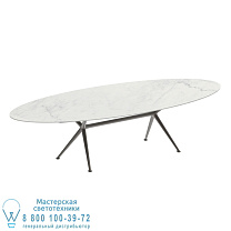 EXES СТОЛ ELLIPSE 320X140CM АЛЮМИНИЕВЫЕ НОЖКИ БРОНЗА - СТОЛЕШНИЦА СТОЛА CERAMIC BIANCO STATUARIO Royal Botania