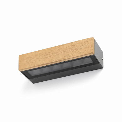 уличный настенный светильник с деревянной отделкой тик